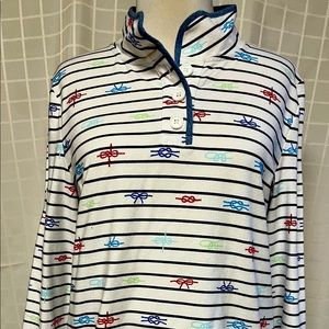 Nautical Half-button Pullover